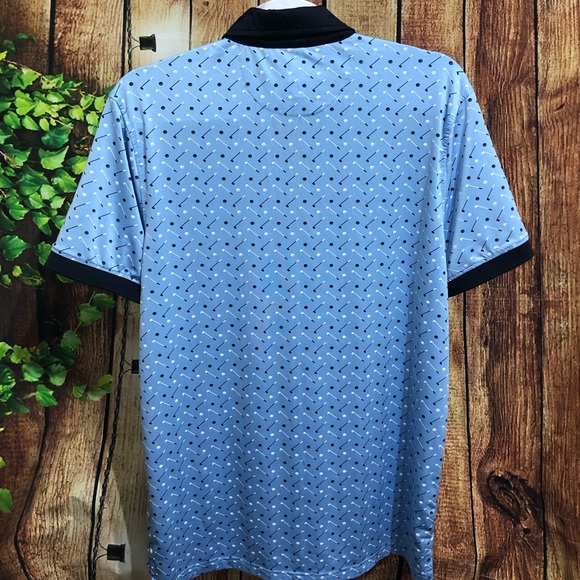 Kenneth Cole Golf Polo Shirt Size Small “Golf Clubs” - Picture 3 of 5